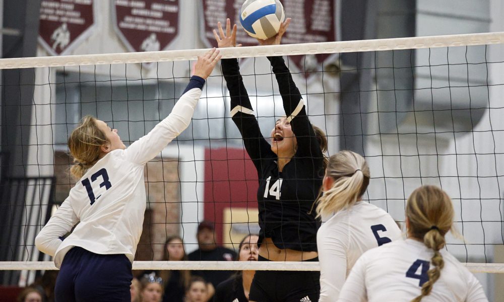 Gallery Aberdeen Christian battles with LeolaFrederick in volleyball